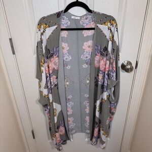 Sage Green Floral Kimono